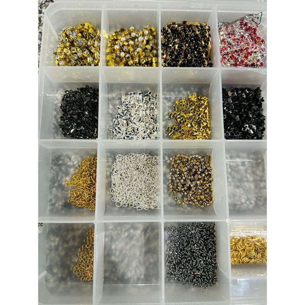 Large Lot Cupchains Rhinestone Crystal Glass Bead Chains · Silver · Gold · Clear - Picture 2 of 8